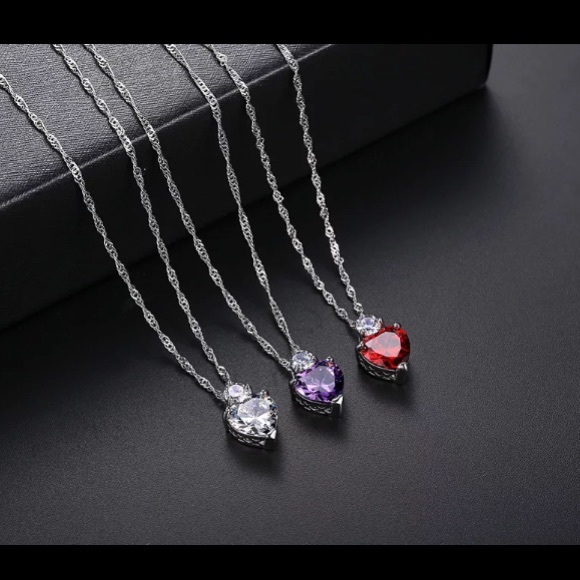 ❤️Jewelry set - necklace and earrings - red zircon - Picture 2 of 4